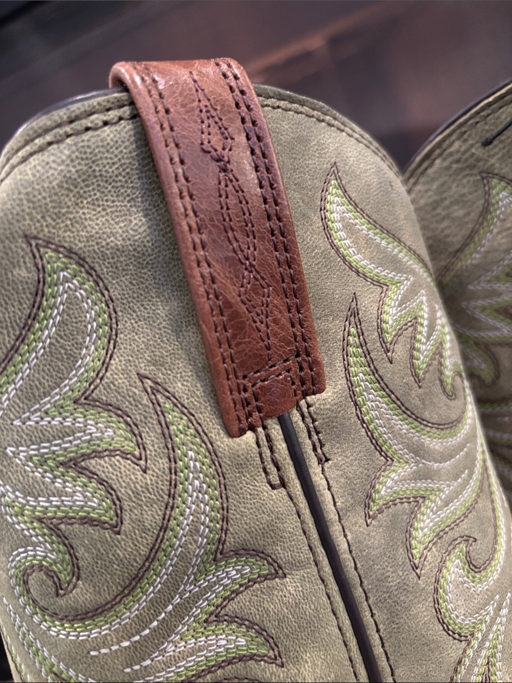 Ariat Slingshot Dark Tan/Easy
Green,ATS,Smartlite Sole,leather,square,Western - Picture 9 of 15